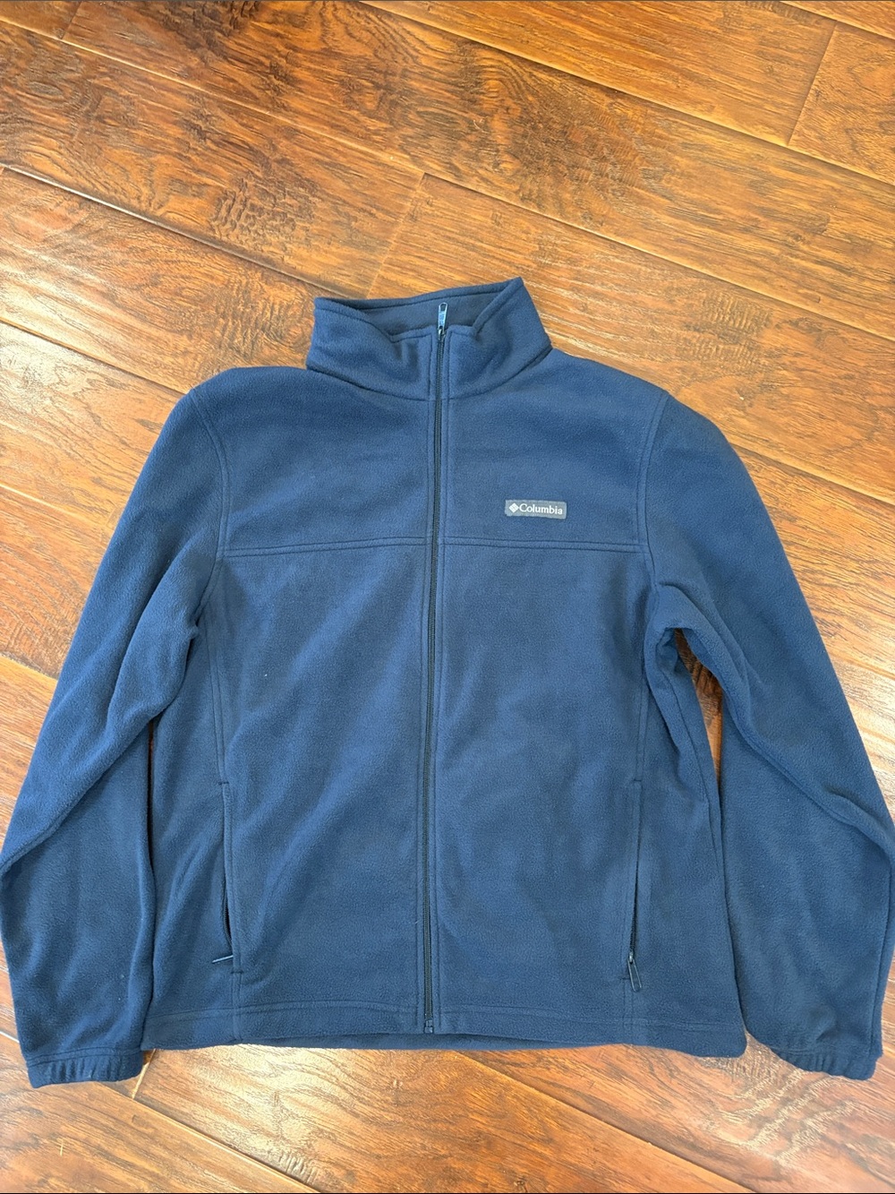 Mens Columbia Navy Blue Zip-Up Fleece Jacket